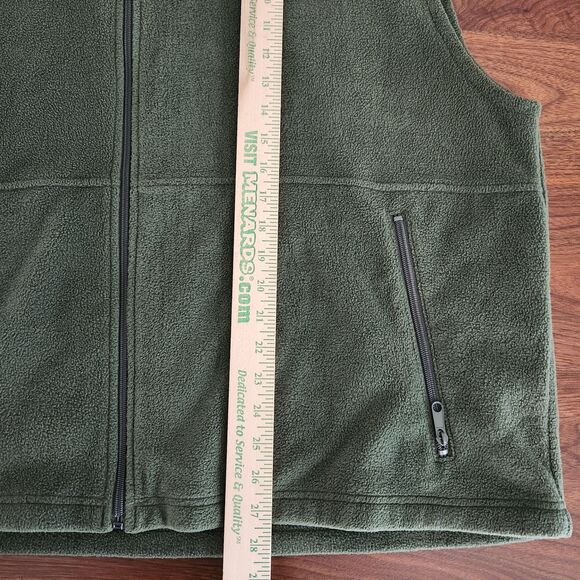 Columbia Mens Army Green Fleece Full Zip Vest - Picture 6 of 6